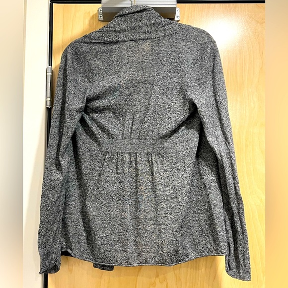 Express Grey Speckled Open Front Cardigan - Picture 2 of 4